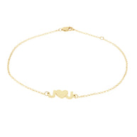 Mini Two Initial Heart Anklet