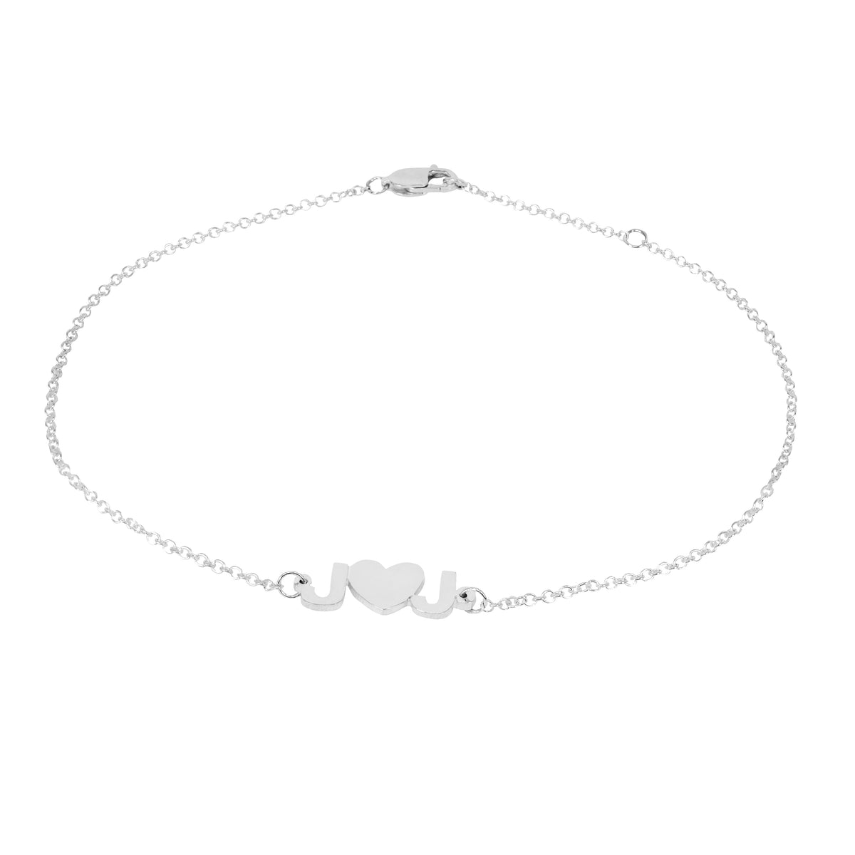 Mini Two Initial Heart Anklet