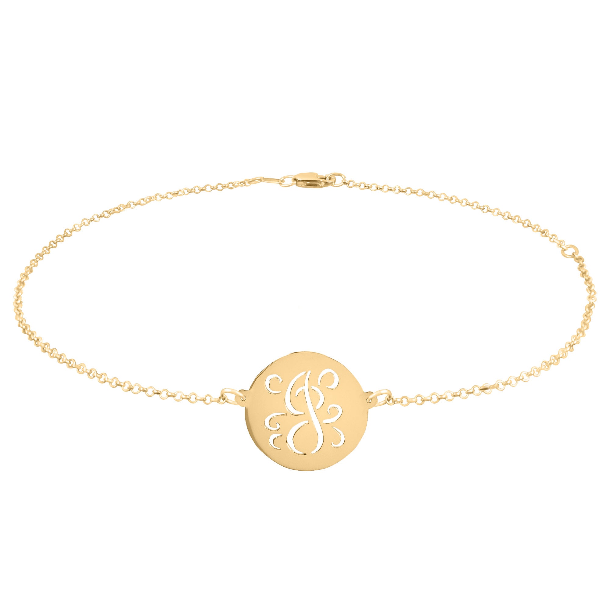 Fancy Script Cut Out Initial Anklet