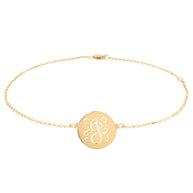 Fancy Script Cut Out Initial Anklet