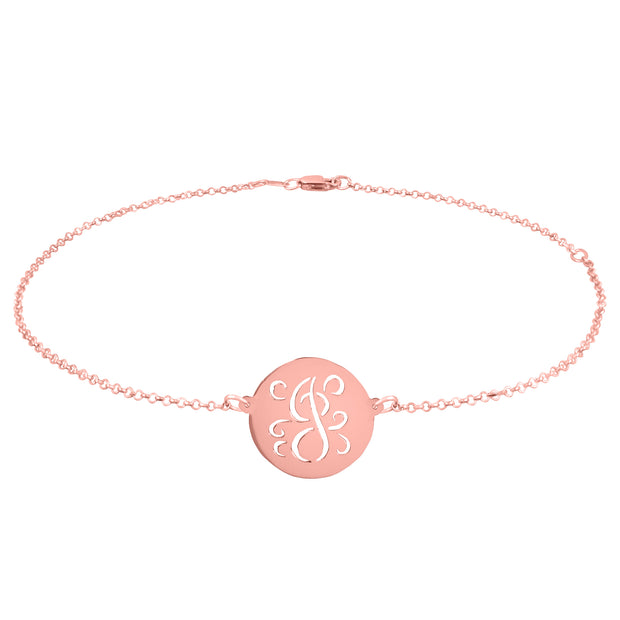 Fancy Script Cut Out Initial Anklet