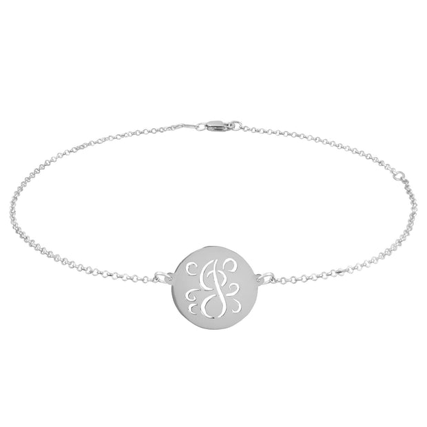 Fancy Script Cut Out Initial Anklet