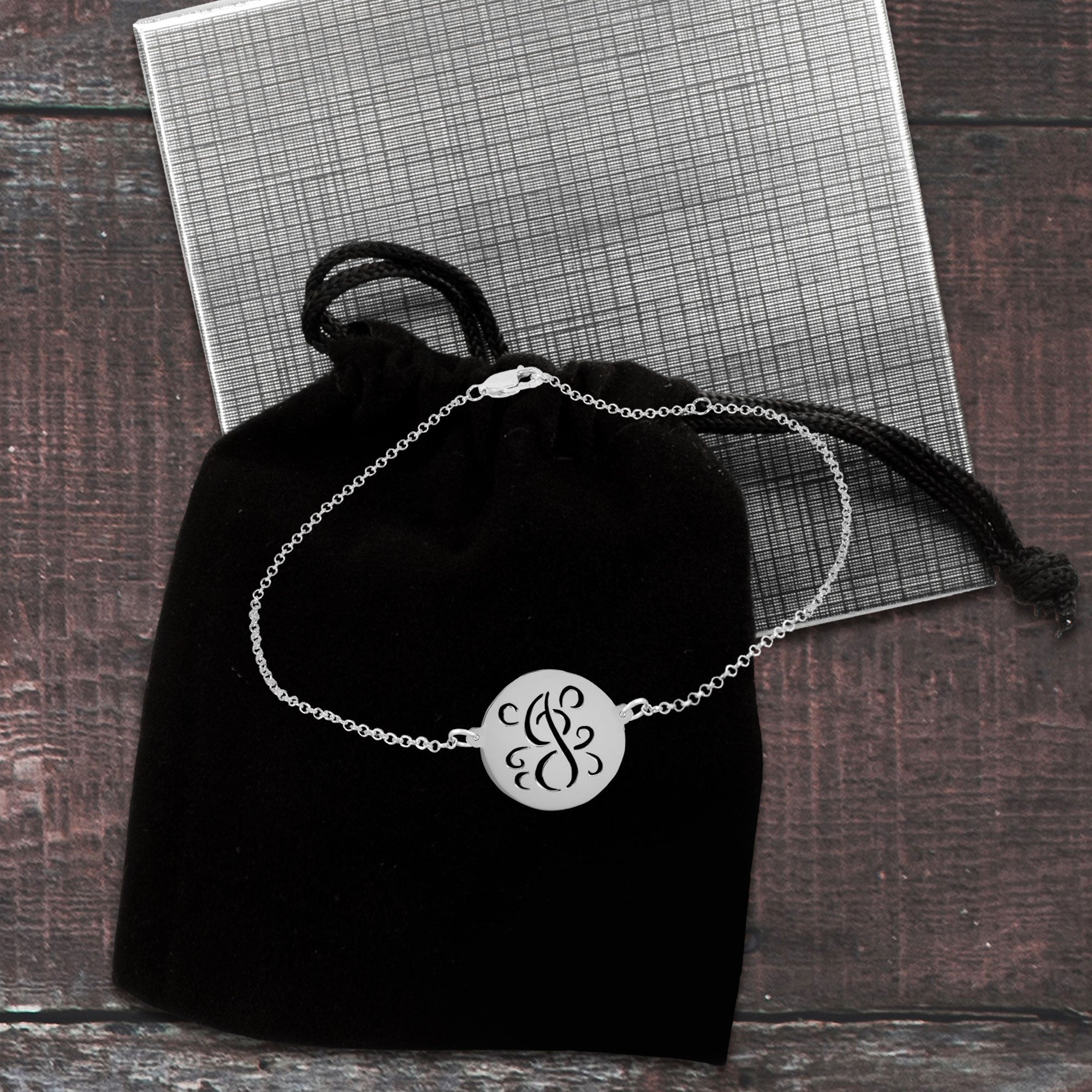 Fancy Script Cut Out Initial Anklet