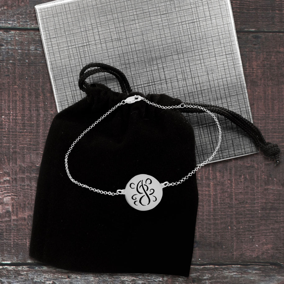 Fancy Script Cut Out Initial Anklet