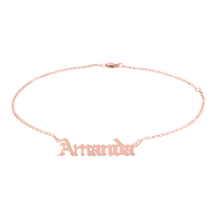 Old English Personalized Name Anklet