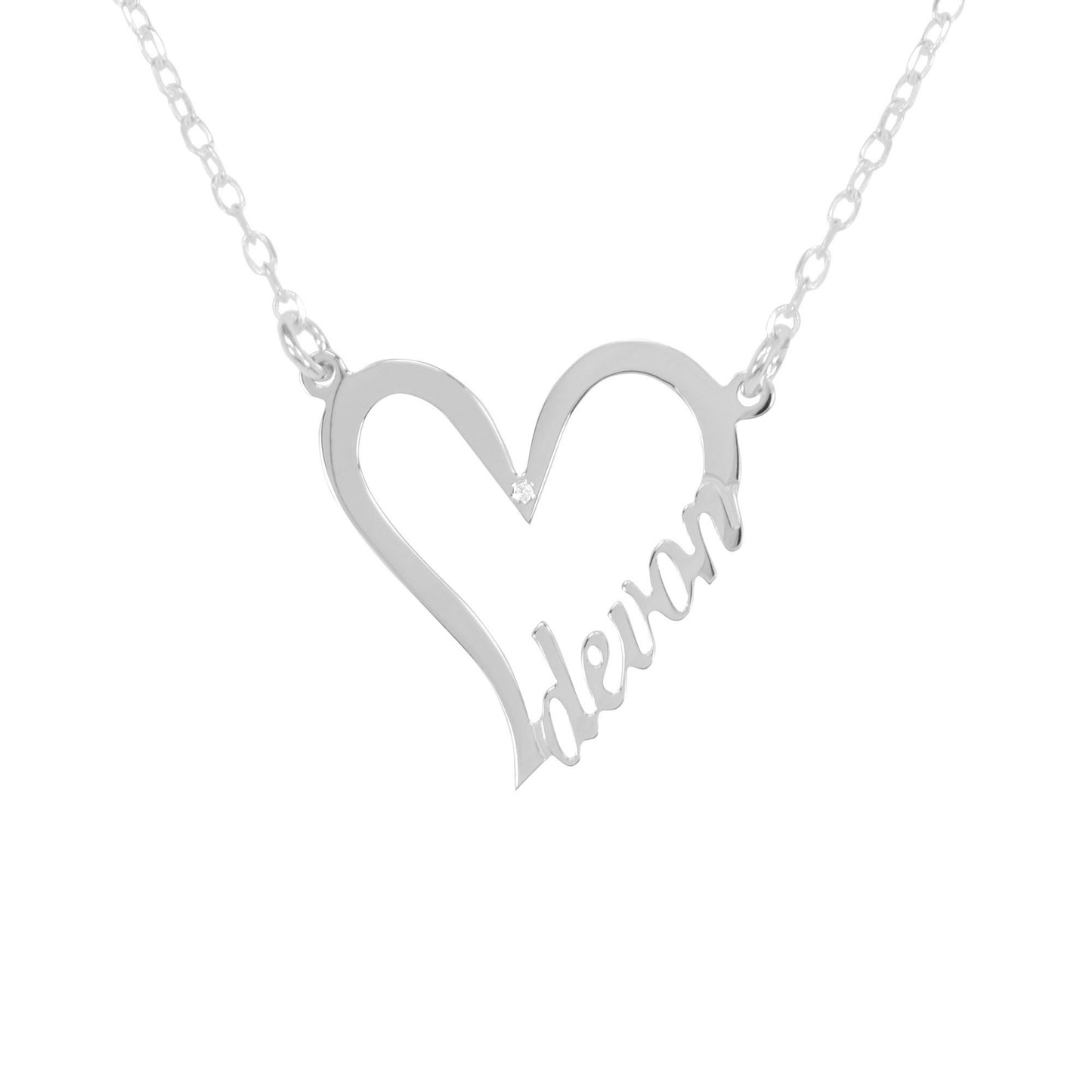 Diamond Personalized Heart Necklace