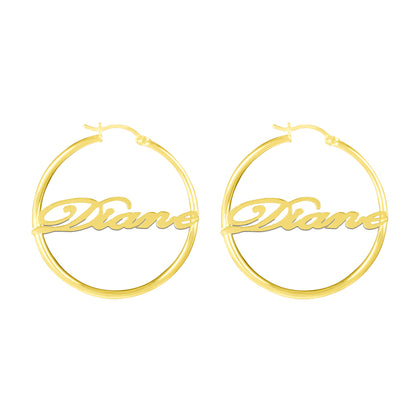 Script Name Hoop Earring