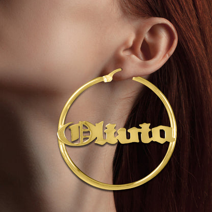 Classic Name Hoop Earring