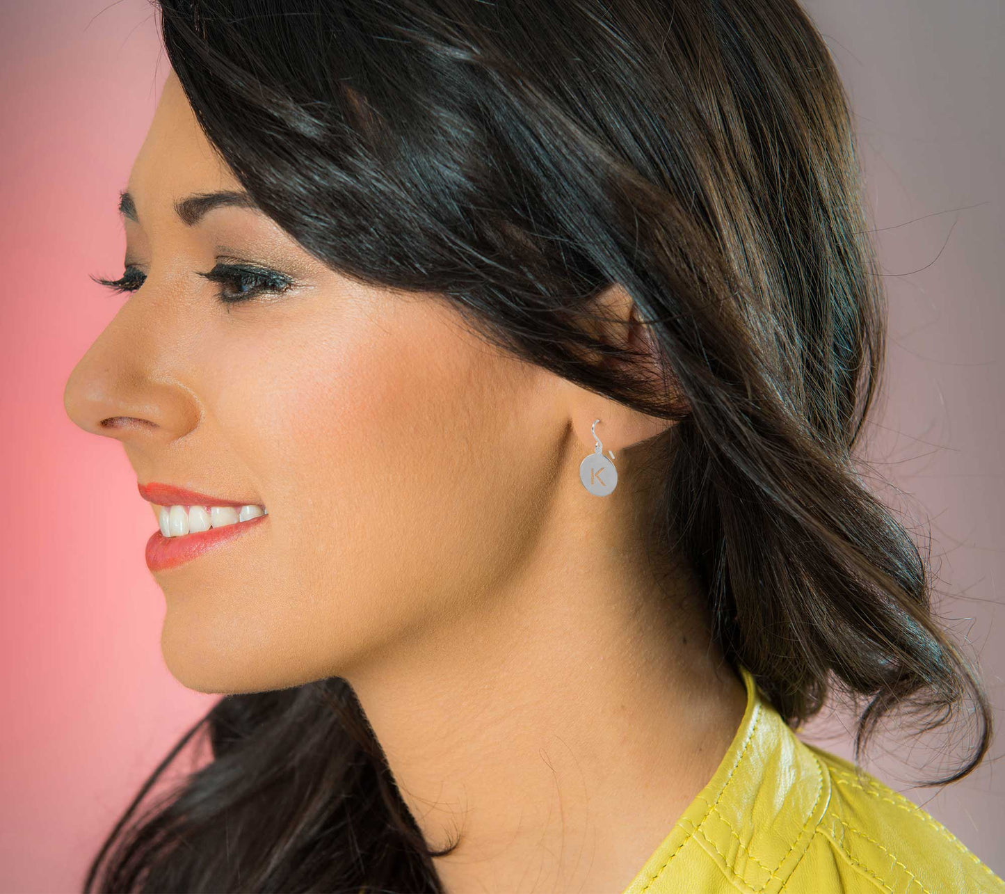Initial Disc Earring