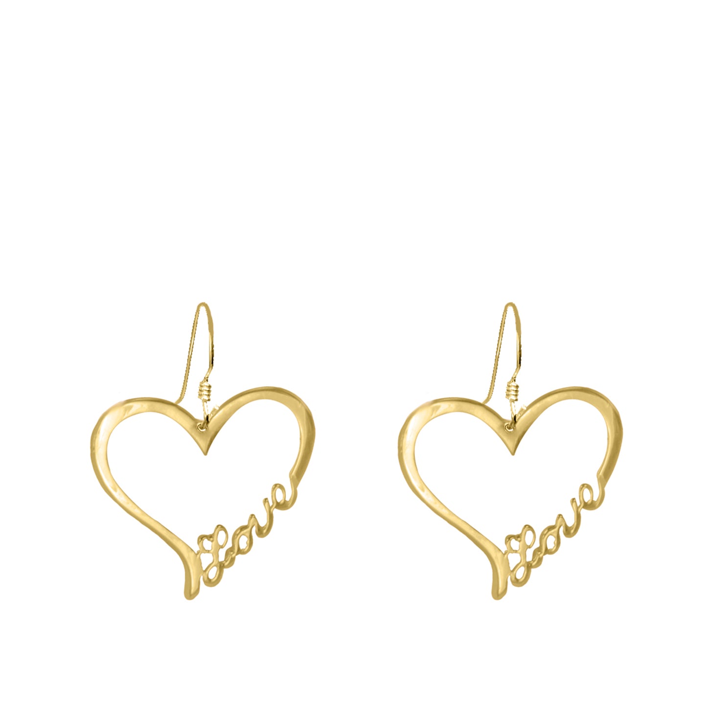 Open Heart "LOVE " Earrings