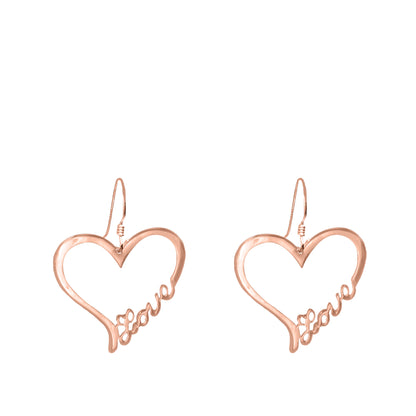 Open Heart "LOVE " Earrings