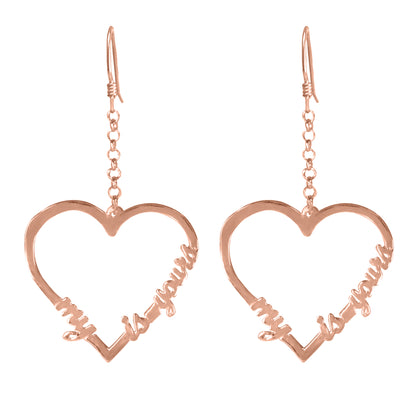 Open Heart "MY HEART IS YOURS " Drop Earrings
