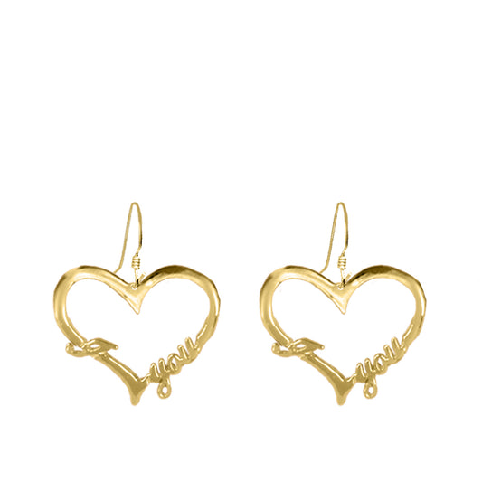 Open Heart "I LOVE YOU " Earrings