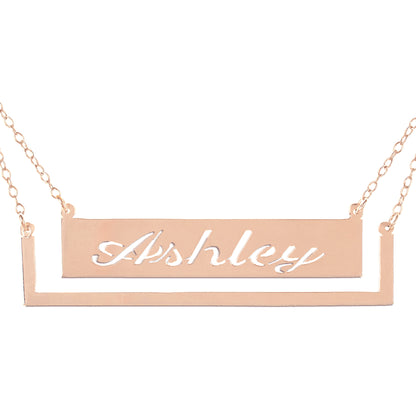 Name Necklace with a floating frame