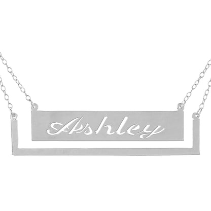 Name Necklace with a floating frame