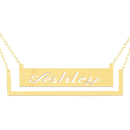 Name Necklace with a floating frame