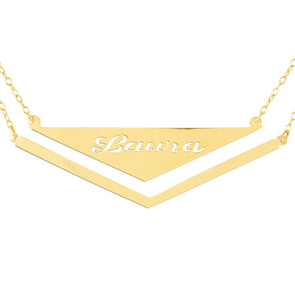 Double Hanging Personalized Triangle Pendant