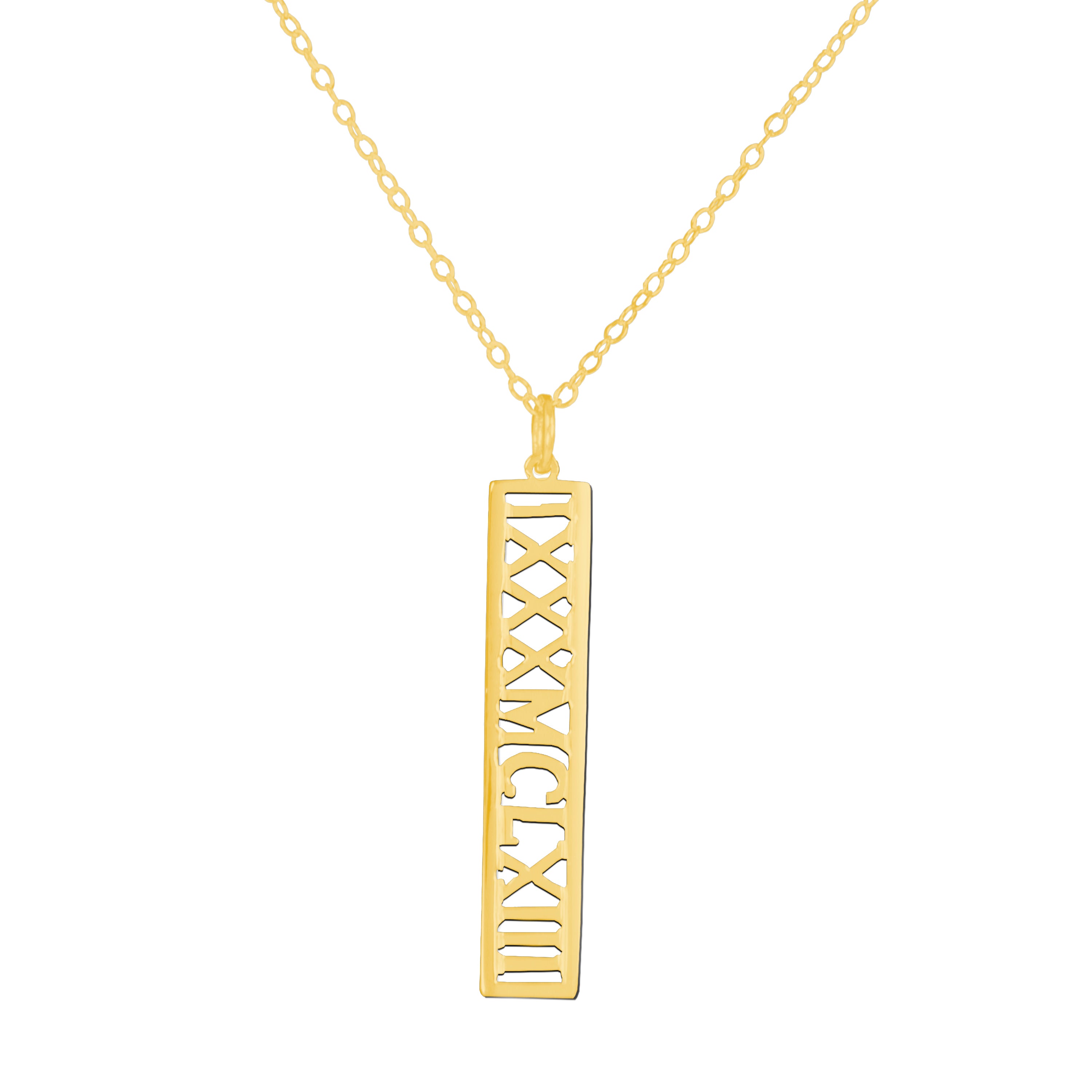 Eternity Roman Numeral Date Pendant