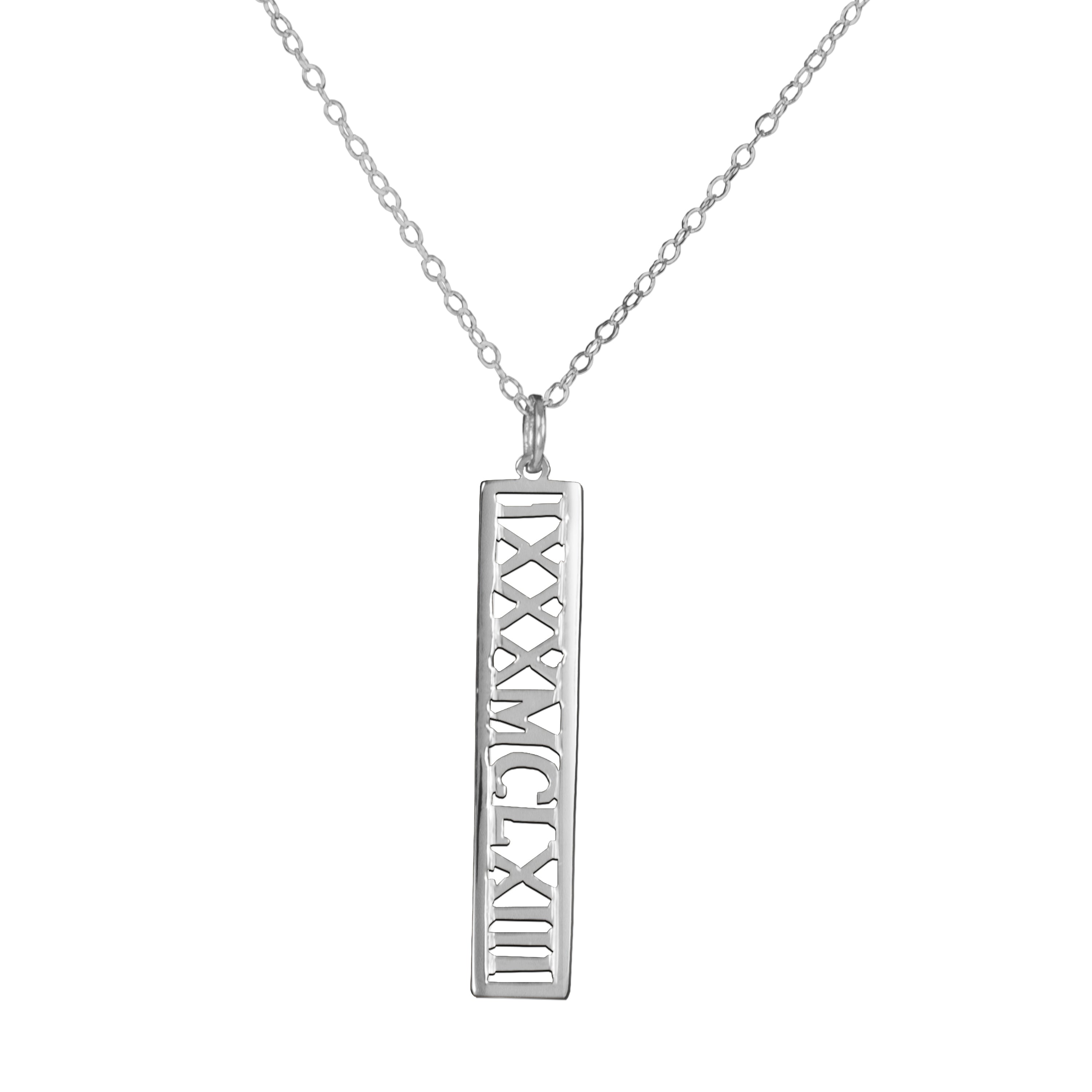 Eternity Roman Numeral Date Pendant