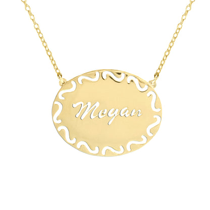 Filigree Oval Name Necklace