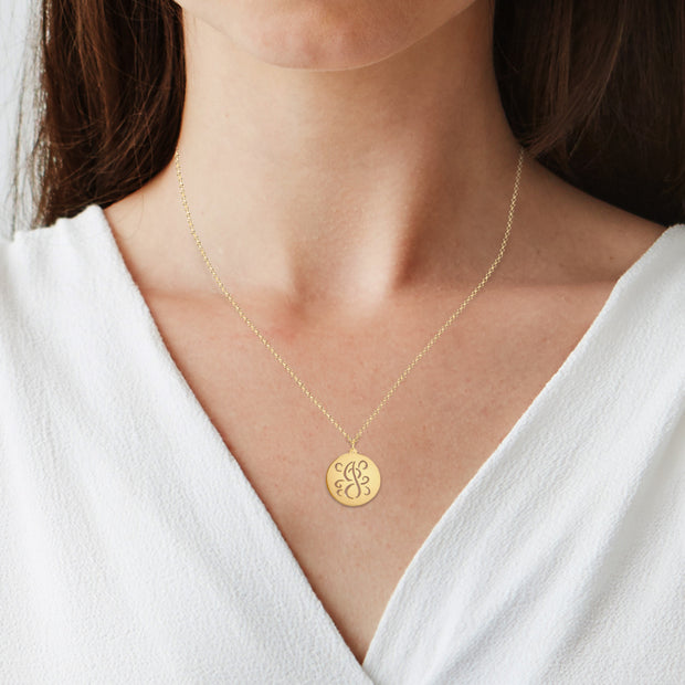Fancy Script Cut Out Initial Necklace