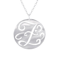 Fancy Script Cut Out Initial Necklace