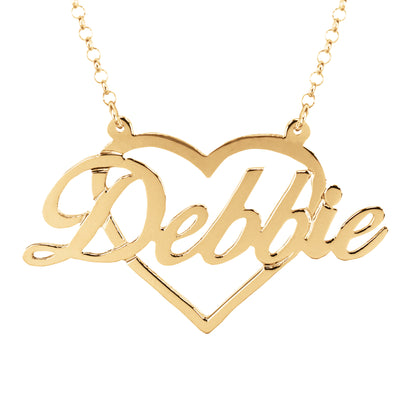 Script Name in Frame Necklace