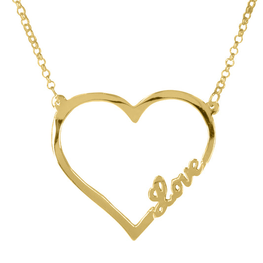 Open Heart "Love" Necklace