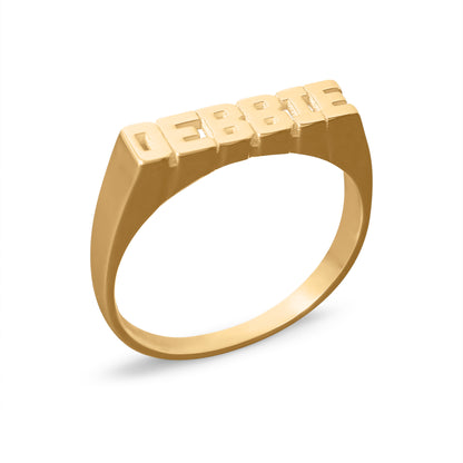 Petite Name Ring with Block Letters