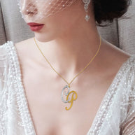 Offset Sparkling Initial Necklace