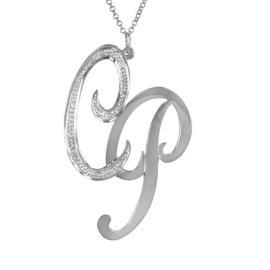 Offset Sparkling Initial Necklace