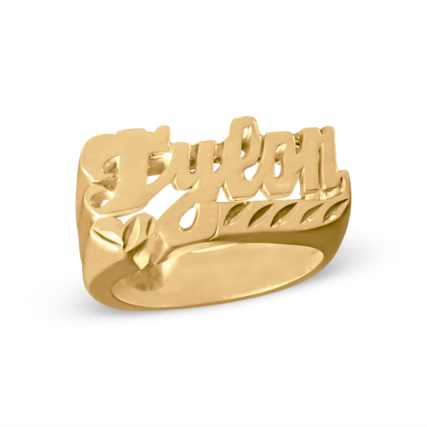 Lively Script Cut Out Name Name Ring