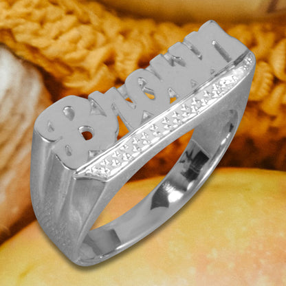 Name Ring with Beaded Tail