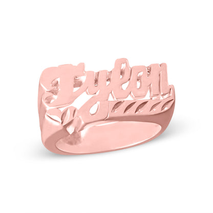 Lively Script Cut Out Name Name Ring
