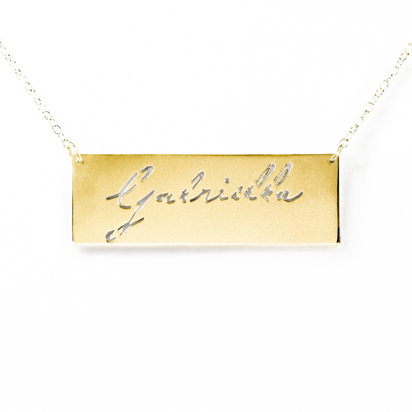 Your "VERY OWN HANDWRITTEN SIGNATURE" Solid Bar Necklace