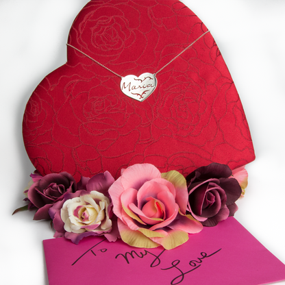 Your "VERY OWN HANDWRITTEN SIGNATURE" Solid Flourished Heart Necklace