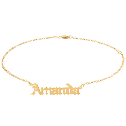 Old English Personalized Name Anklet