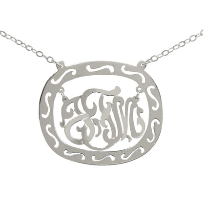 Chandelier Monogram Patterned Oval Pendant