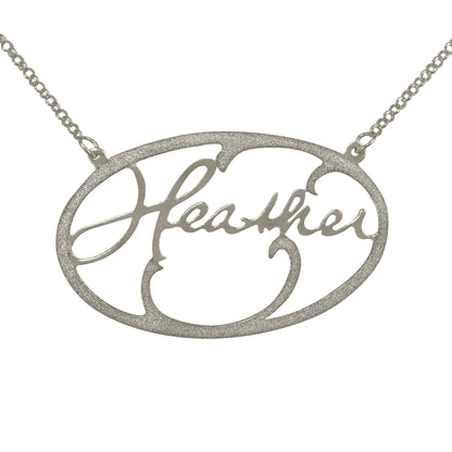 Your "VERY OWN HANDWRITTEN SIGNATURE" Open Frame Oval Necklace